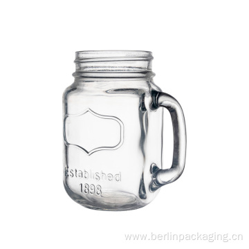 500ml Glass Beer Juice Tumble With Handle